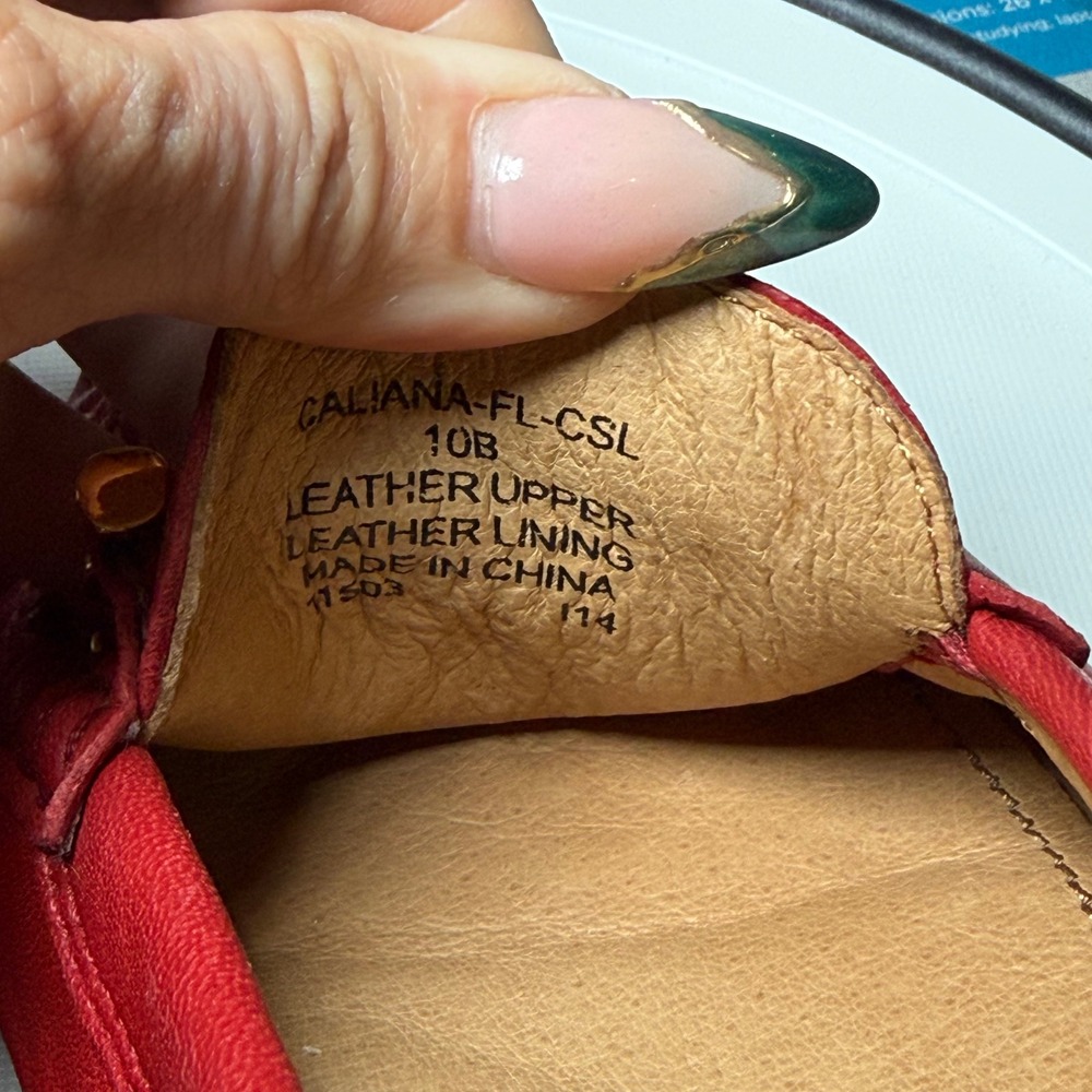 LRL Galiana Driving Loafers 10B Red Leather Gold Hardware Moc Toe Casual Classic - Picture 3 of 11